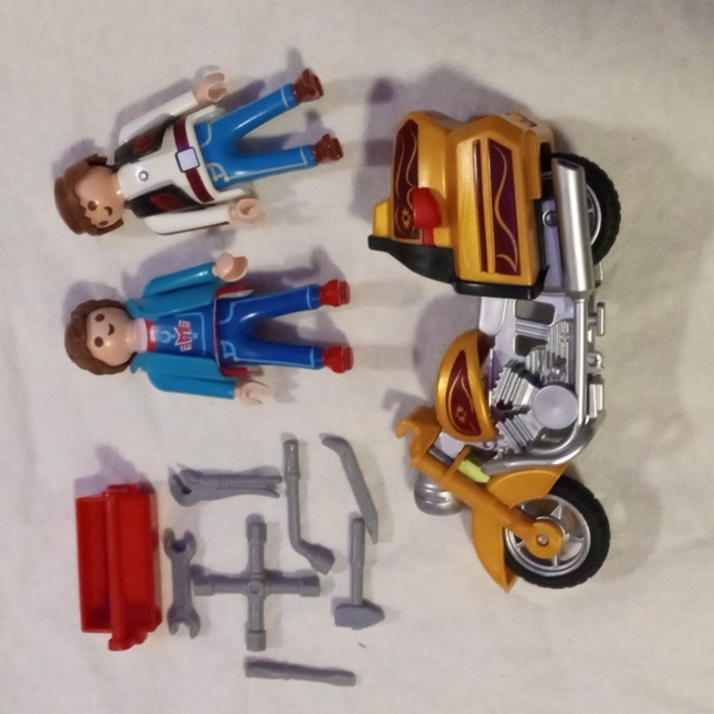 Playmobil Figures with Motorcycle Set